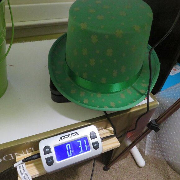 St Patrick's Day Satin Fabric Top Hat with tone on tone shamrocks - Picture 12 of 12